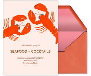 Lashed Lobsters by Kendra Dandy Invitation