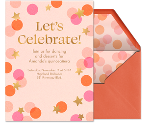 Let's Celebrate Big Confetti Invitation