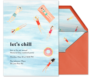 Let's Chill Pool Party Invitation