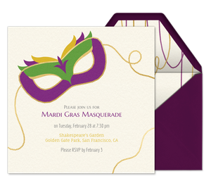 Mardi Gras Mask Masquerade Invitation