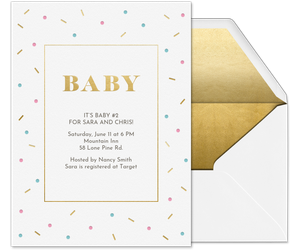 Minimalist Confetti Baby Shower Invitation