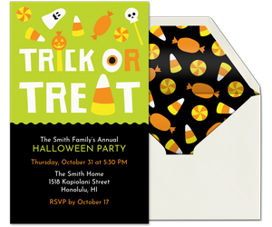 Trick or Treat Candy Invitation