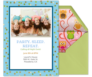 Party Sleep Repeat Invitation