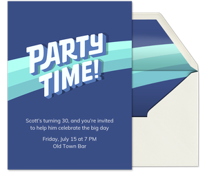 Party Time (Blue) Invitation