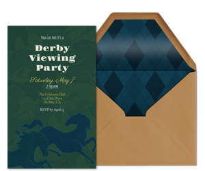 Off to the Races Green Invitation