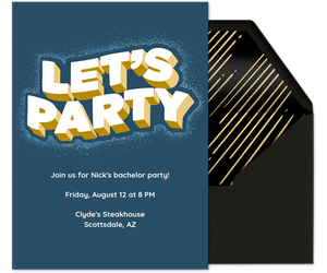Raised Typography Birthday Invitation
