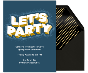 Raised Typography Birthday Invitation