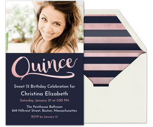 Rose Gold Quince Invitation