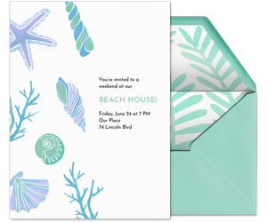 Seafoam Seashells by CatCoq Invitation