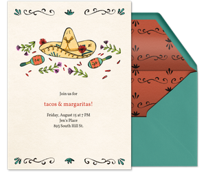 Sombrero and Maracas Invitation