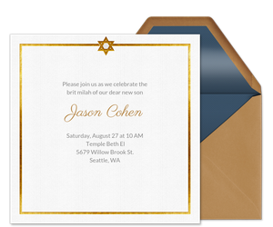 Star of David Invitation