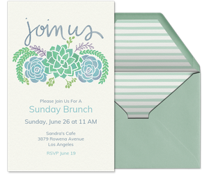 Succulents Join Us Invitation