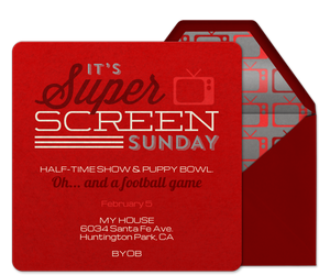 Super Screen Sunday Invitation