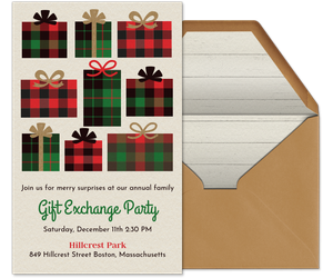 Tartan Gift Exchange Invitation