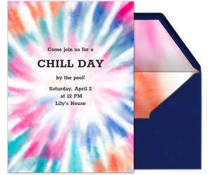 Tie-dye Party Cool waves Invitation