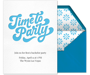 Time to Party (Blue) Invitation