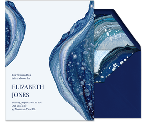 Watercolor Marble Waves (Bridal) Invitation