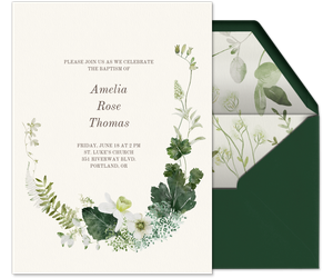 White Flowers & Greenery Invitation