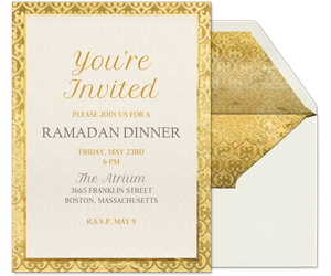 Gold Embossed Dinner Invitation