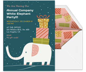 Winter White Elephant Invitation