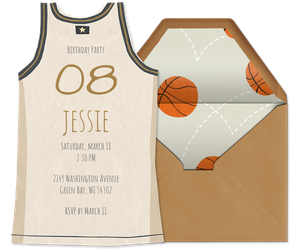 Basketball Jersey White Invitation