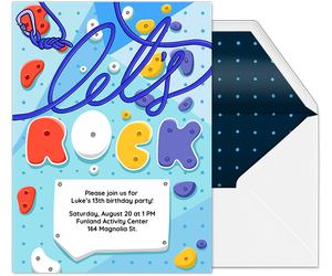 Let’s Rock Climb Invitation