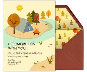Let's Go Camping Invitation