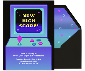 Retro Arcade Game Invitation