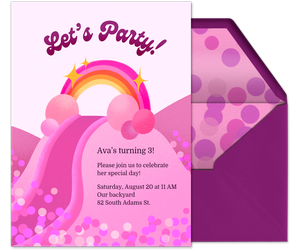Pink Rainbow Ball Pit Invitation