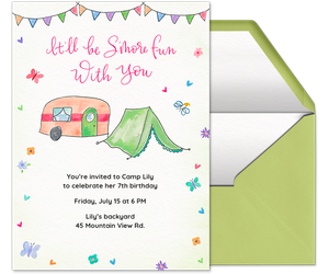 S’more Fun Camping Birthday Invitation