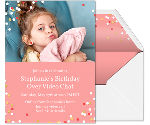 Confetti Love Pink Invitation