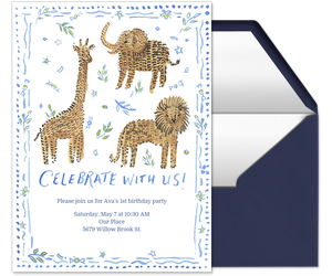 Safari Animals by Paige Spearin Invitation