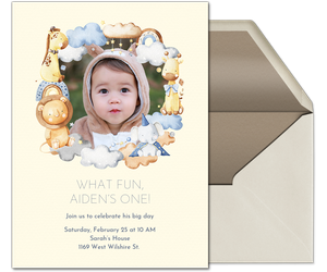 Baby Animal First Birthday UYO Invitation