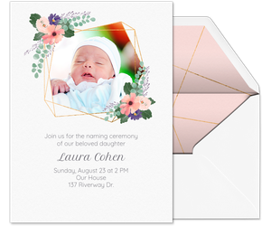 Floral Geometric Garland Invitation
