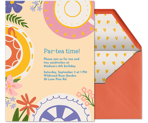 Tea & Cakes Birthday Invitation