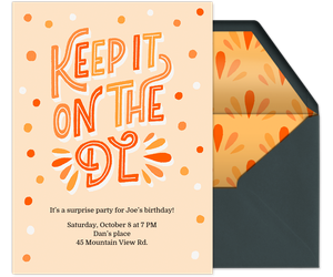 Keep it on the DL Invitation