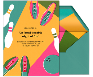 Unbowlievable Bowling Party Invitation