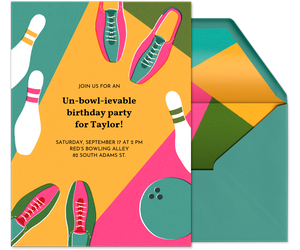 Unbowlievable Bowling Party Invitation