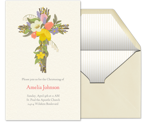 Floral Spring Cross Invitation