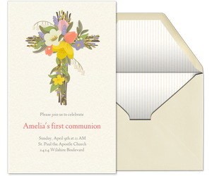 Floral Spring Cross Invitation
