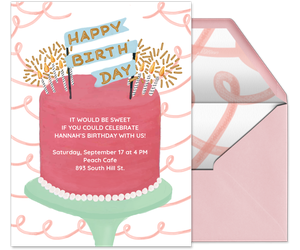 Pink Cake by Slightly Stationery Invitation