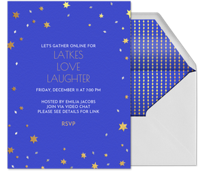 Hanukkah Glitter Invitation