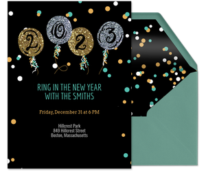 Glitter Balloons Invitation