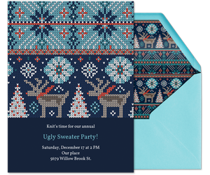 Fair Isle Holiday Sweater Invitation