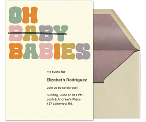 It's Twins Baby Shower Invitation