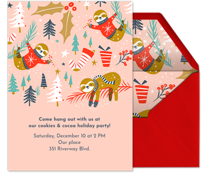 Sloths In Sweaters Invitation