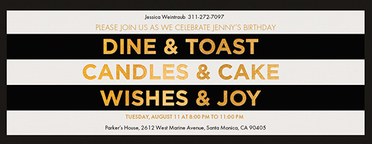 Dine and Toast Invitation Dine and Toast Invitation