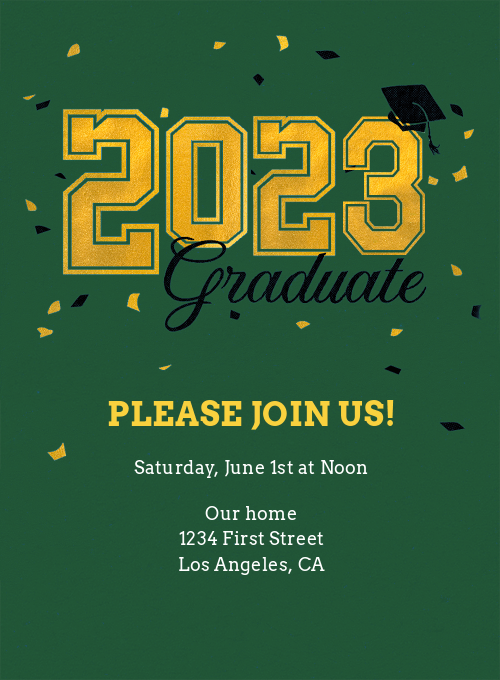 2025 Graduategreen graduation invitation