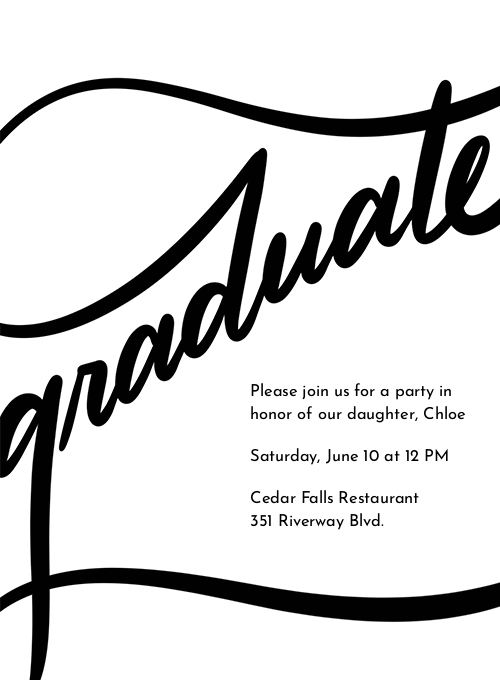 Graduate Script graduation invitation