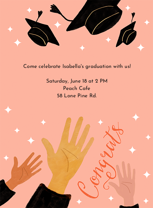 Cap Toss Graduation graduation invitation